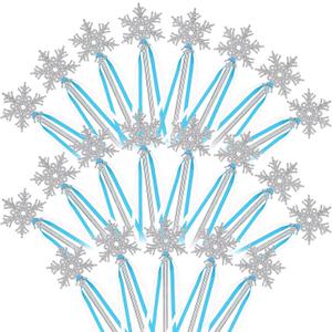 Civaner 21 Pieces Winter snowflake magic wands Princess Wand Silver Magic Ice Princess Snowflake Dazzling Party Favors for Birthday Party Playing Dress