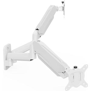 MOUNT PRO Dual Monitor Wall Mount for 13 to 32 Inch Computer Screens, Gas Spring Wall Monitor Arm for 2 Monitors, Each Holds Up to 19.8lbs, Adjustable Wall Monitor Mount with VESA 75x75/100x100, White