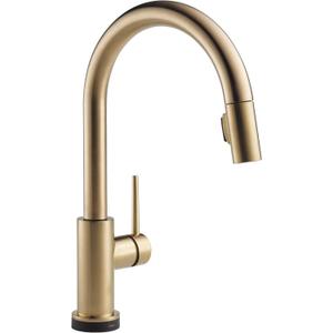 Delta Faucet Trinsic VoiceIQ Touchless Kitchen Faucet with Pull Down Sprayer, Smart Faucet, Alexa and Google Assistant Voice Activated, Gold Kitchen Faucet, Champagne Bronze 9159TV-CZ-DST (Champagne Bronze)