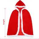 Blulu Christmas Cloak Santa Claus Cloak Velvet Hooded Cape Costume for Women