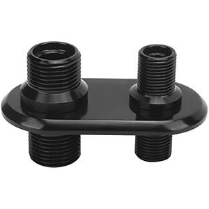 A/C Bulkhead, Car 2?Port Air Conditioner Bulkhead Connector Universal Modification Replacement for Hot Rod(black)