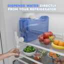 Refrigerator Water Dispenser 1.1 Gallon Bottle with 2 Spigots - BPA Free Plastic Slim Water Jug with Spout Leak Proof | Refillable Fridge Water Container, Convenient Handles