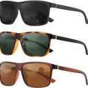 KALIYADI Polarized Sunglasses for Men and Women, Mens Sun Glasses with UV Protection for Driving Fishing Golf (3 Packs)