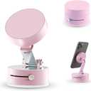 Foldable Magnetic Phone Holder  Double-Sided Suction & Strong Magnet Mount for All Smartphones, Hands-Free Stand for Car, Desk, Mirror, Gym & Wall (Pink)
