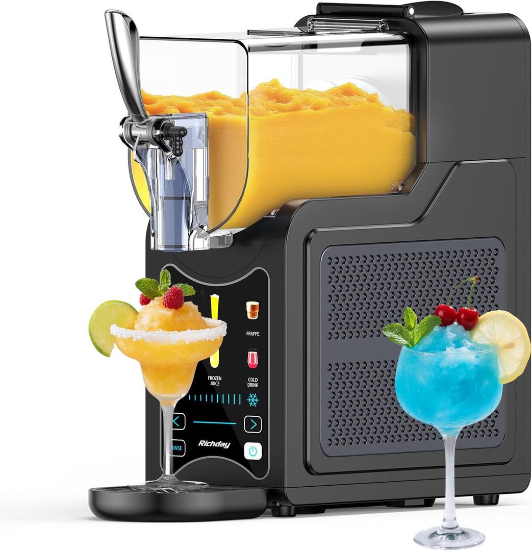 Richday Slushie Machine for Home  88oz Frozen Drink Maker with 6 Preset Modes, No Ice Needed, Self-Cleaning, BPA-Free, Dishwasher Safe, Ideal for Slush, Frappe, Milkshake, Margarita, Cold Drinks