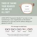 LOOK OPTIC Laurel Progressive Reader - Stylish Unisex Reading Glasses, Prescription-Quality (1.5, Taupe)