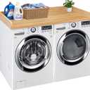Royxen Washer Dryer Countertop with Solid Wood Core, 54“W x 28" D Laundry Countertop with Edge Rails,Washer and Dryer Topper for Laundry Room Organization (Oak)