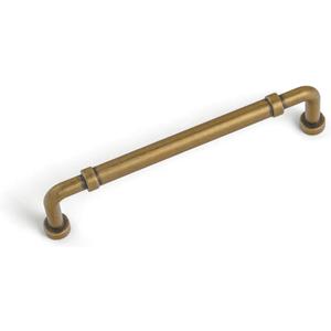 Goo-Ki 6 Pack 5 Inches Antique Brass Cabinet Handles - Elegant Hardware for Vintage Appeal Old-World Charm Drawr Pulls for Modern Spaces (5" Center to Center)