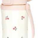 GROSMIMI Slow Flow Toddler Tumbler Water Bottle BPA Free 10 oz. (Stainless Steel, Cherry)