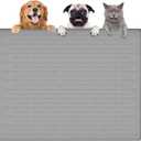 Largest Dog Food Mat, 39.5"x29.5" Silicone Dog and Cat Mat for Food and Water Bowls, Thinken Waterproof Non-Slip XXXL Pet Feeding Mat for Floors (Grayish White)