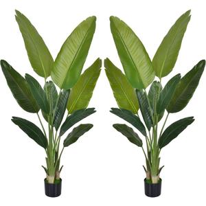 Artificial Bird of Paradise - Fake Plants Indoor Faux Tropical Palm Potted Dypsis Lutescens for Home Office Decor Housewarming