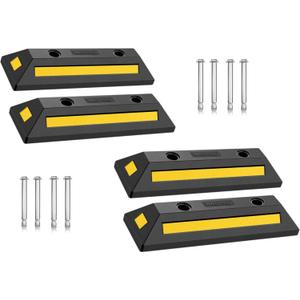 4 Pack 21.7inch Heavy Duty Rubber Parking Stopper for Garage