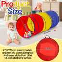 Seenelling 27.6 Inch Extra Large Kids Play Tunnel for Toddlers Colorful Pop Up Crawl Tunnel Toy for Baby Kids Children Pet Foldable Easy Storage Gift for Boys Girls Crawl Outdoor Indoor Toy (1 Pc), 27.6 x 27.6 x 70.9 inches