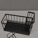 Sink Caddy Organzier, Sponge Holder for Kitchen Sink with Brush Holder and Self Drain Tray, Dish Soap Dispenser Caddy for Home Kitchen Organizers and Storage Decor Essentials Accessories