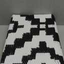 Favoyard Outdoor Rug 5x8 ft Waterproof Reversible Patio Plastic Straw Rugs for Decor Clearance Outside Large RV Camping Area Carpet Mat for Porch Deck Balcony Pool Backyard Picnic Beach Camper Door (Black & White)