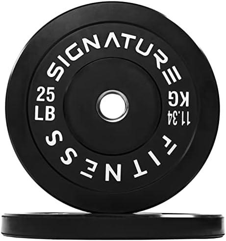2" Olympic Bumper Plate Weight Plates with Steel Hub, 25LB, Pair