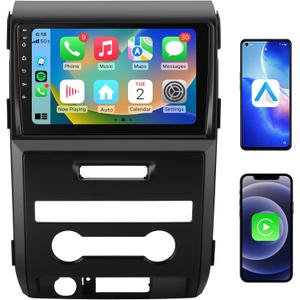 Car Stereo for Ford F150 F-150 2009 2010 2011 2012, Android 13 Car Radio 9 inch Touch Screen with Wireless CarPlay/Android Auto SWC GPS WiFi [2+64G]