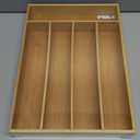 Silverware Organizer Kitchen Drawer Organizer Utensil Organizer Bamboo Silverware Holder Cutlery Organizer in Drawer Flatware Organizer Tray(5 slots, Natural