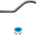 Lordear Shower Arm 17 Inch Chrome Shower Head Arm Extender with Flange Stainless Steel T304 Shower Head Pipe For Rain Shower Heads