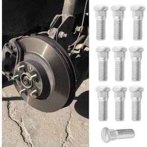10PCS Wheel Studs, Steel Tire Studs, 49mm Long & M12x1.5 Steel Lug Bolts, Wheel Lug Stud Car Accessories Compatible with Chevy Lexus Toyota Scion Pontiac,Replace #610-266 90942-02049 (10Pcs)