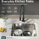 24 x 18 Inch Undermount Kitchen Sink, Stainless Steel Single Bowl