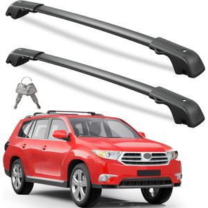 Wonderdriver 300lbs Lockable Roof Rack Cross Bars Fit for Toyota Highlander 2008 2009 2010 2011 2012 2013, Heavy Duty Aluminum Lockable Roof Rails Crossbars Black Rooftop Cargo Carrier Luggage