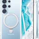 TORRAS Q3 Spin for Samsung Galaxy S26 Ultra Case with Kickstand, Compatible with Magsafe, Slim Hard PC Protective S26 Ultra Clear Case with 360 Magnetic Stand, Transparent Clear