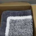 Pauwer Bathroom Rugs Sets 3 Piece Bathroom Shower Rugs with U-Shaped Contour Toilet Mat Absorbent Microfiber Plush Bath Mats Non Slip Bath Rugs Machine Washable Shaggy Bath Floor Mats (18"x26"+20"x32"+U Shape 20"x24", Dark Grey)