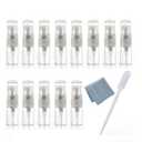 Elfenstall- 10pcs Mini Clear 2ml 5/8 Dram Fine Mist Atomizer Vial Glass Bottle Spray Refillable Perfume Empty Sample Bottle Clean Cloth for Travel Party Free 3ML Dropper