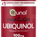 Qunol Mega Ubiquinol 100mg CoQ10, Superior Absorption, Patented Water and Fat Soluble Natural Supplement Form of Coenzyme Q10, Antioxidant for Heart Health, 100 Count Softgels BBD: 

08/31/2028