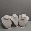 Youyole 3 Pcs Beige Velvet Necklace Display Stand Necklace Jewelry Bust Jewelry Mannequin for Necklace Earrings Ring Show