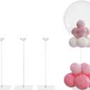 YALLOVE Clear Acrylic Tabletop Balloon Stand Kit, 15.75 Inch 4 pack Balloon Stick Holder with Base for Table Top Centerpiece Party Decoration (Balloons Not Included)