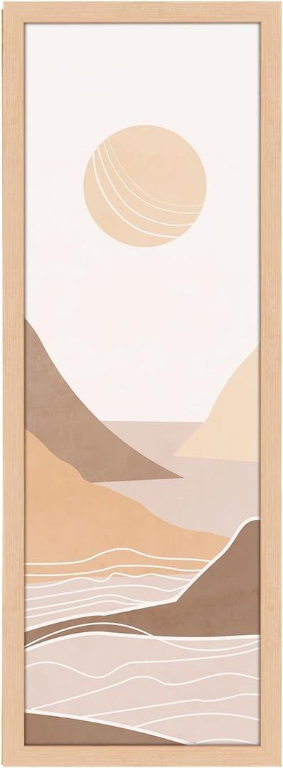 12x36 Frame Natural Woodgrain,Rustic 36x12 Picture Frame Beige, Art Pic Hanging Poster Frame, 12 by 36 Gallery Family Concert Portrait Photo Frame Anniversary/Birthday/Wedding/Thank you/Christmas Gift, 12x36in