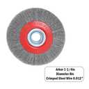 8in Bench Wire Wheel Brush for Bench Grinder Coarse Crimped Steel Wire 0.012" with 1/2" 5/8" 3/4" 7/8" 1"(5sets) Spacer Arbors - 2pack