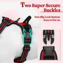 rabbitgoo Dog Harness No Pull with 2 Leash Clips, Adjustable Soft Padded, Reflective Oxford No Choke Pet Vest with Easy Control Handle for Medium Sized Dogs, Red, M