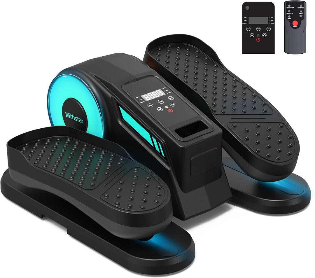 Under Desk Elliptical Machine - Electric Seated Pedal Exerciser, Motorized Leg Exerciser for Seniors Home Office, 12 Adjustable Speeds Whisper Quiet Portable