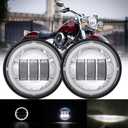 1 Pair 4.5 Inch Led Fog Light With Angel Eyes Passing Lamps DRL bulb For Motorcycle Fog Lamp (Silver Fog Light with Eye Angel)