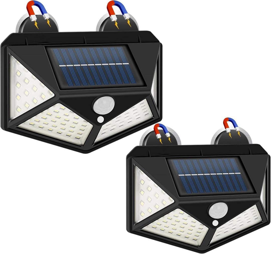 Magnetic RV Light Solar Light with Super Strong Magnet  Motion Sensor Lights for Trailers, Campers | Outdoor & Exterior Lighting, RV Porch & Awning Lights, Easy Installation, 2 Pack