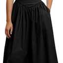 Womens Sleeveless V-Neck Maxi Dress with Pockets  Slim Fit Casual Summer Spaghetti Strap Dress for Vacation (Large, Black)