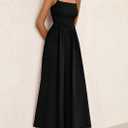 PRETTYGARDEN Women's Smocked Maxi Dresses 2025 Summer Beach Sundress Casual Spaghetti Strap Swing A Line Long Flowy Dress (Black)