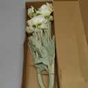 Artificial Flowers 5Pcs Poppies Flowers Artificial Silk Flowers for Home Office Wedding Outdoor Decor (White)