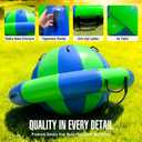 6.5×3.6FT Giant Inflatable Dome Rocker Water Bouncer with Electric Pump,Heavy-Duty 0.6mm PVC Rocker Dome with 6 Handles, Ladder Access & 380LBS Capacity for Backyard, Pool & Beach Fun, 6.5 x 3.6 x 3.6075 feet