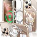 ESTPEAK CD Mag-Stand Case for iPhone 13 Pro Case with Invisible Magnetic Ring, [Compatible with MagSafe] [Never Yellowing] Top Clear Phone Case Cover for iPhone 13 Pro 6.1" Men Women, Clear