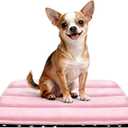 Pobopobo Dog Crate Pad, Ultra Soft & Anti-Slip Kennel Mat, Secure Fit for Metal Crates & Dog Cages, Washable Cozy Bed for Dogs (Pink, S 23"*14"*1.5")