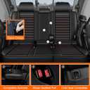 AOMSAZTO Seat Covers Full Set Fit for Jeep Gladiator 2020-2024 2025 2026 Car Seat Covers for Truck Leather Waterproof (Black&Red)
