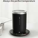 Self Heating Coffee Mug,10oz Heated Mug with Warmer,Smart Temperature Control from 100-149℉,Keep Beverages Warm & Self Stirring,Black