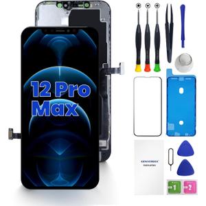 for iPhone 12 Pro Max Screen Replacement, 6.7 inch 3D Touch LCD Display Full HD Repair kit Genverdix, Digitizer Assembly with Tools Set, Tempered Glass Screen Protector, Waterproof Frame Adhesive