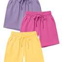 YooAurvox 3 Pack Toddler Girls Bermuda Shorts, 3-Color, 2T (M)