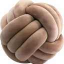 KEBAIHUA Knot Ball Pillows, Round Throw Pillow Cushion Home Decoration Soft Plush Pillow, Throw Knotted Ball Pillow Handmade Children Room Decoration Round Plush Toy Pillow (Coffee,8.5"/22cm)