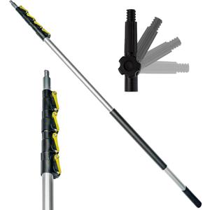 DOCA Telescoping Pole 5-12 Ft - Extension Pole for Cleaning, Feather Duster, Window Washing Kit, Paint Roller, Window Squeegee - High Reach Extendable Kit for Indoor & Outdoor - Pole Only